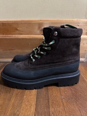 Women’s green and black suede Loeffler Randall boots size 11.5